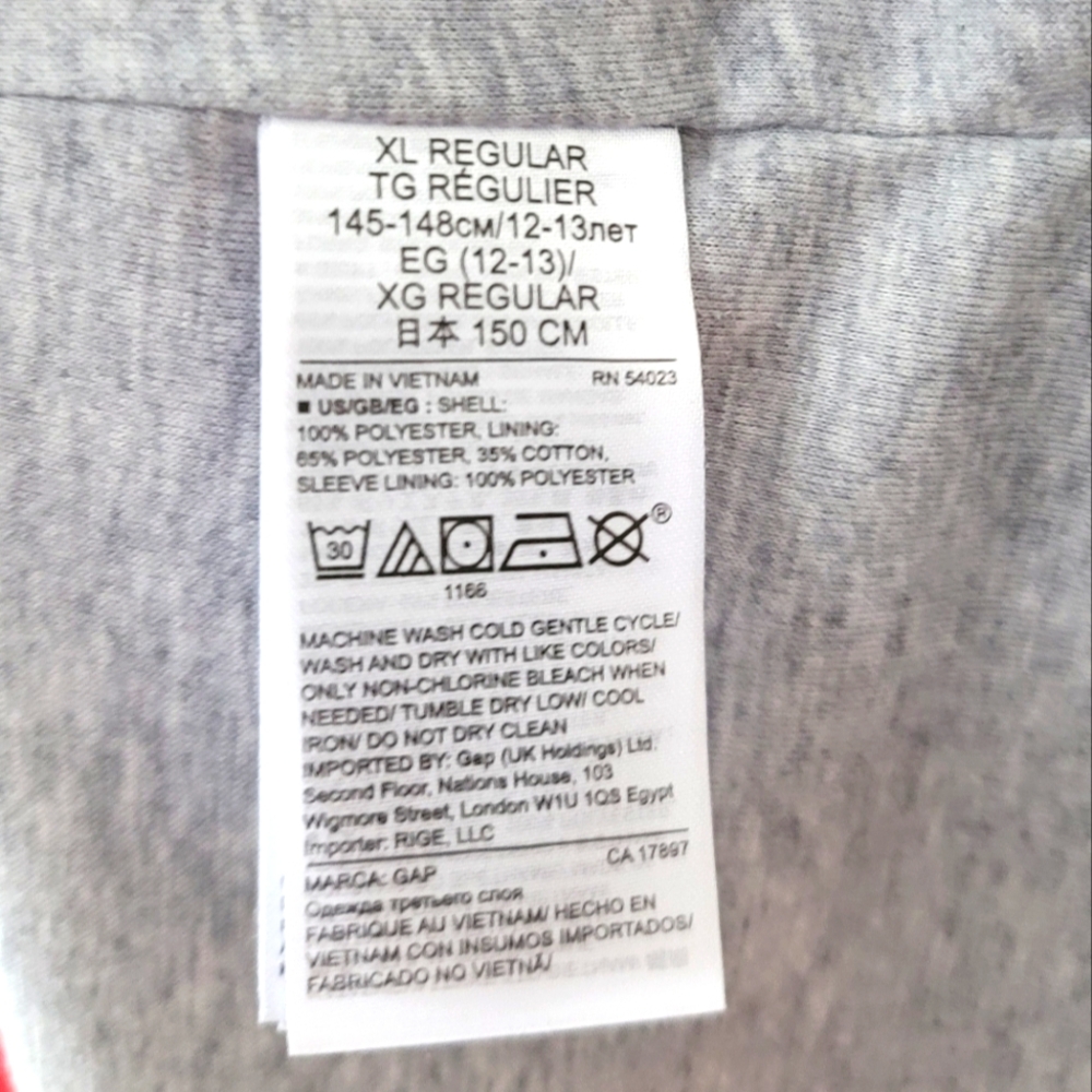Gap kids girl red floral lined Windbreaker, Size 12 (XL) - Picture 6 of 11